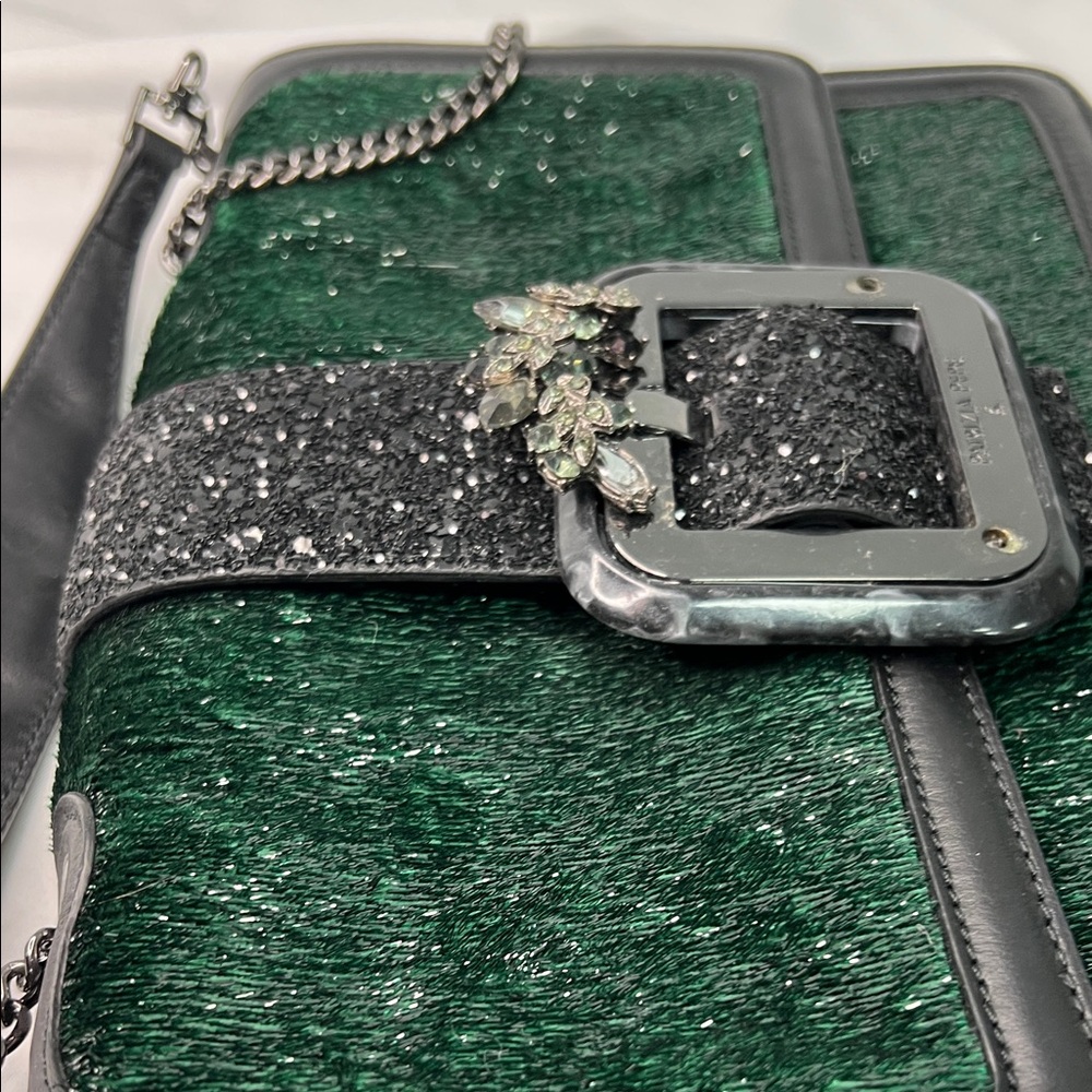 Patrizia Pepe Black and Green Shoulder Bag - Picture 2 of 15